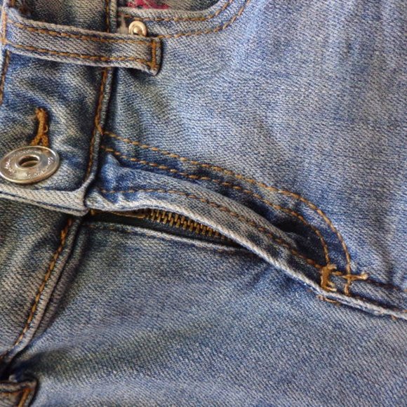 NWT inc Denim SKINNY LEG Crop Blue Jeans Roses - Picture 11 of 16